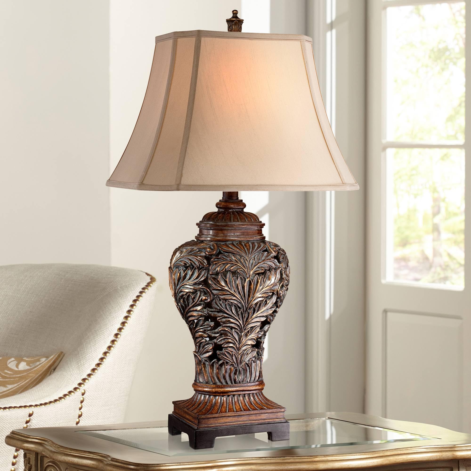 Barnes and Ivy Leafwork Traditional 3-Way Table Lamp 32 1/2